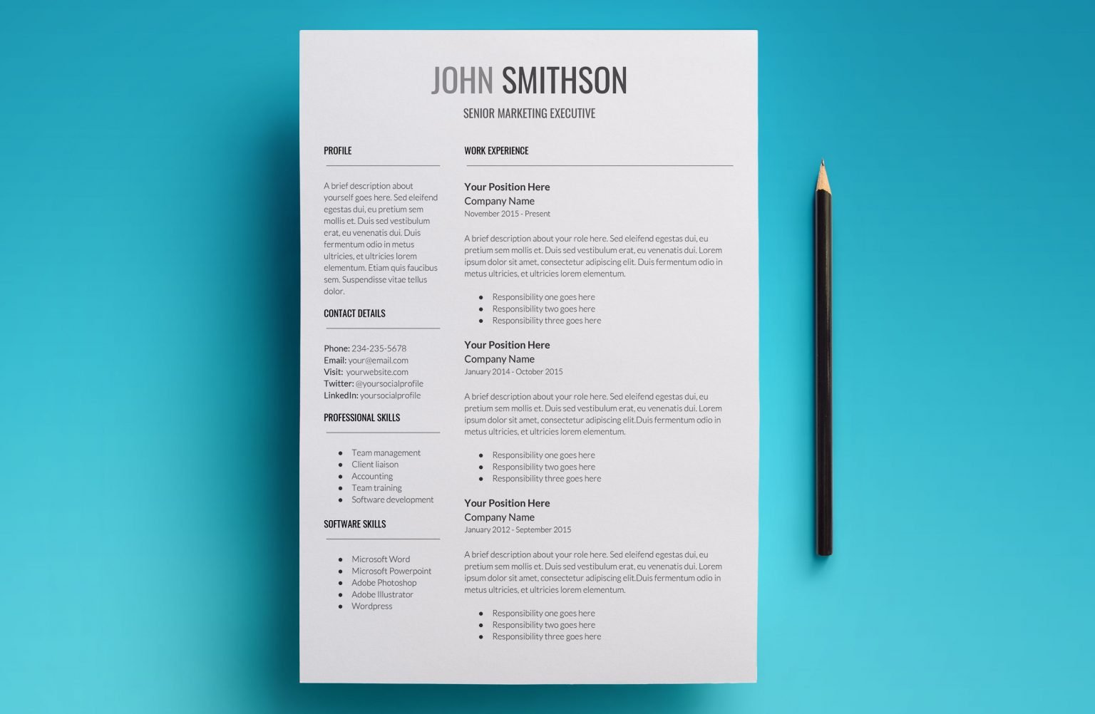 Proxima Google Docs Resume Template