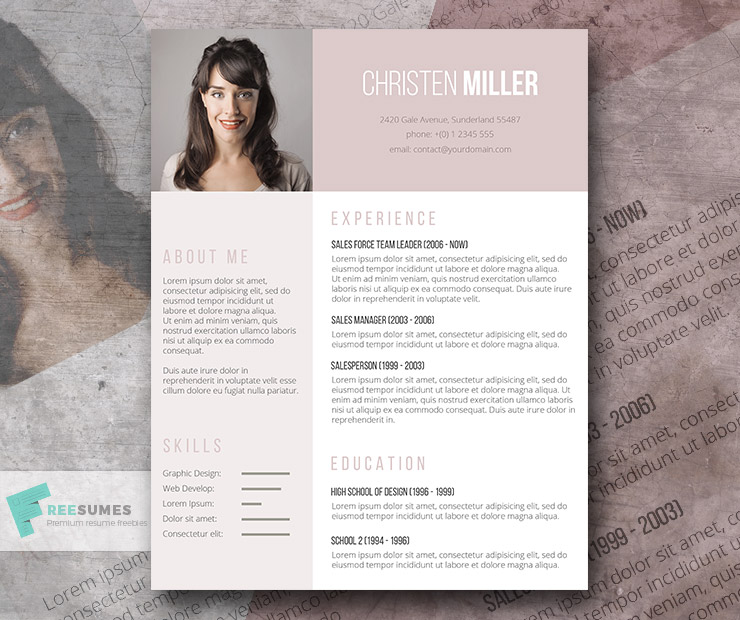 vintage one page resume template