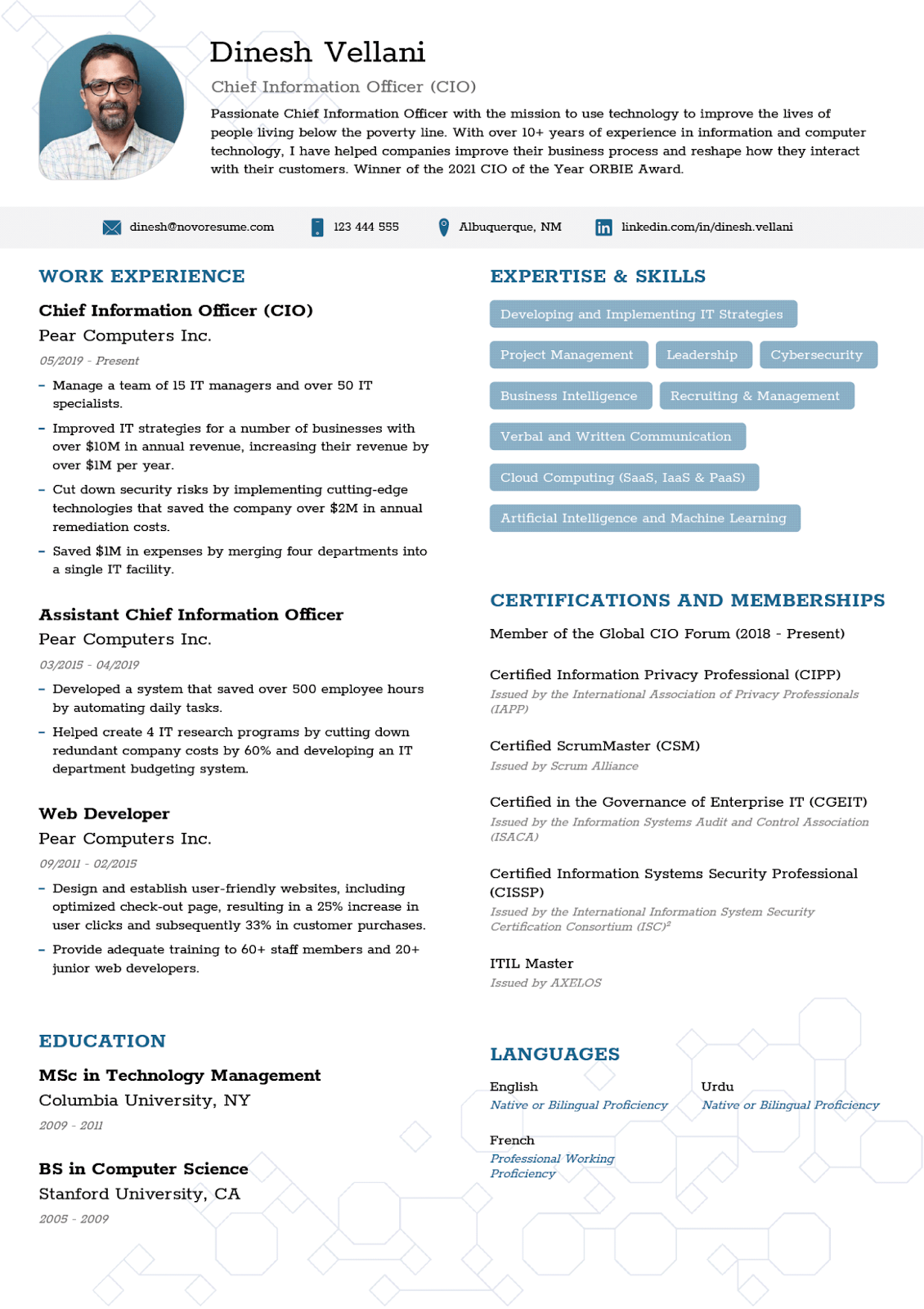 ats-friendly Executive Resume Template