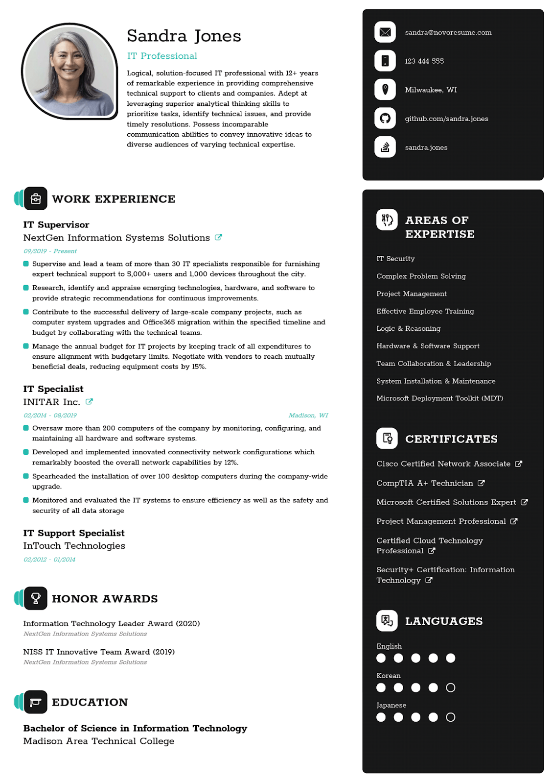 ats-friendly IT Resume Template