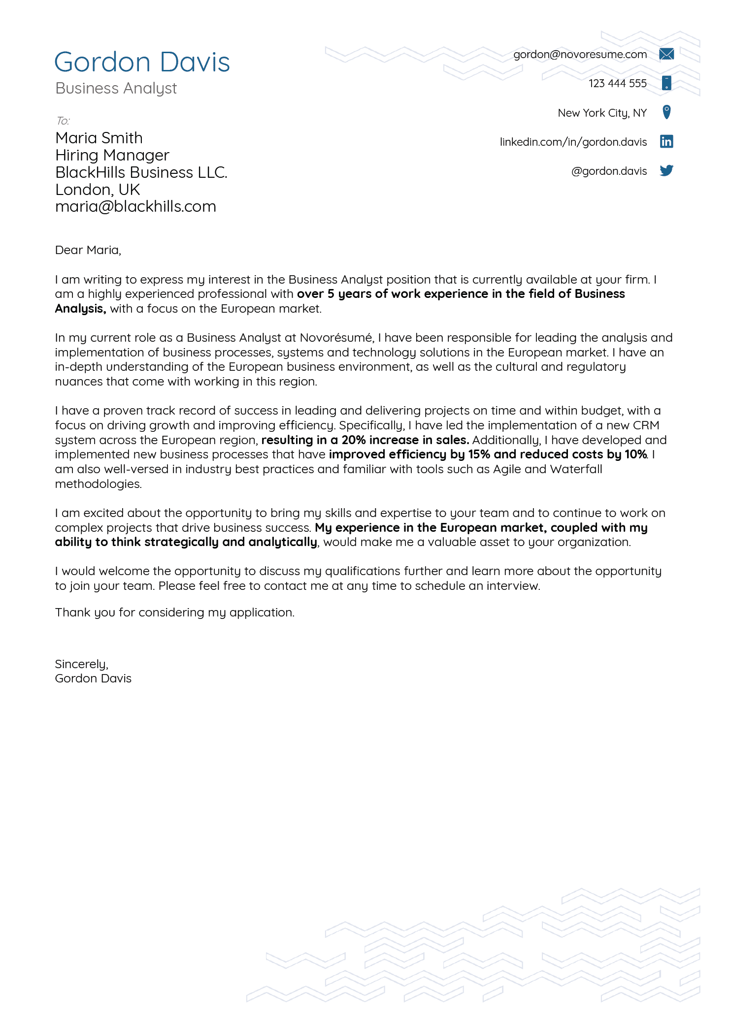 Basic Cover Letter Template