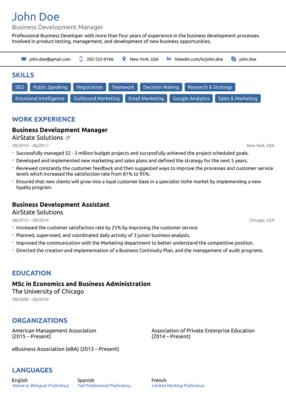 basic resume example