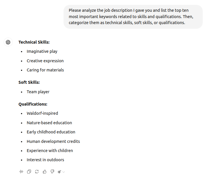 chatgpt analyze job description