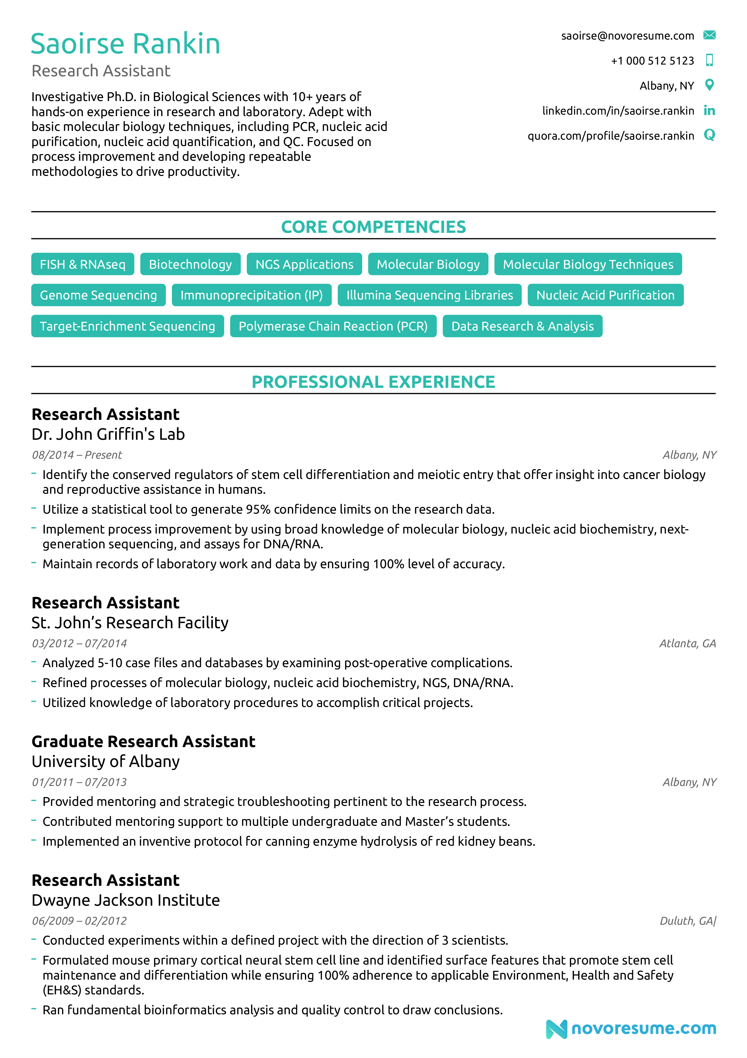 college resume sample