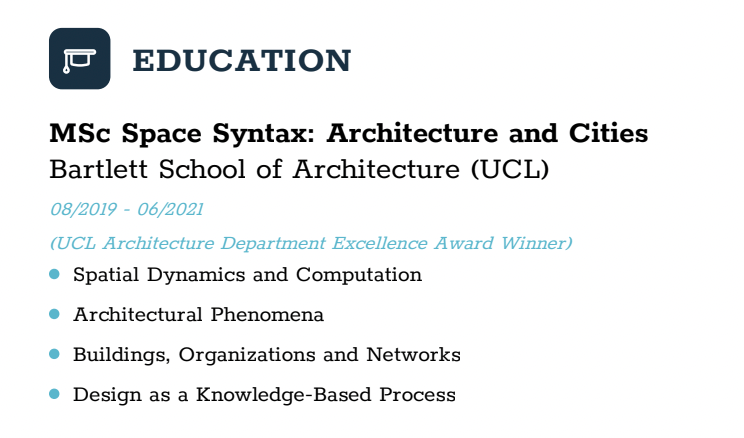 education section on a CV