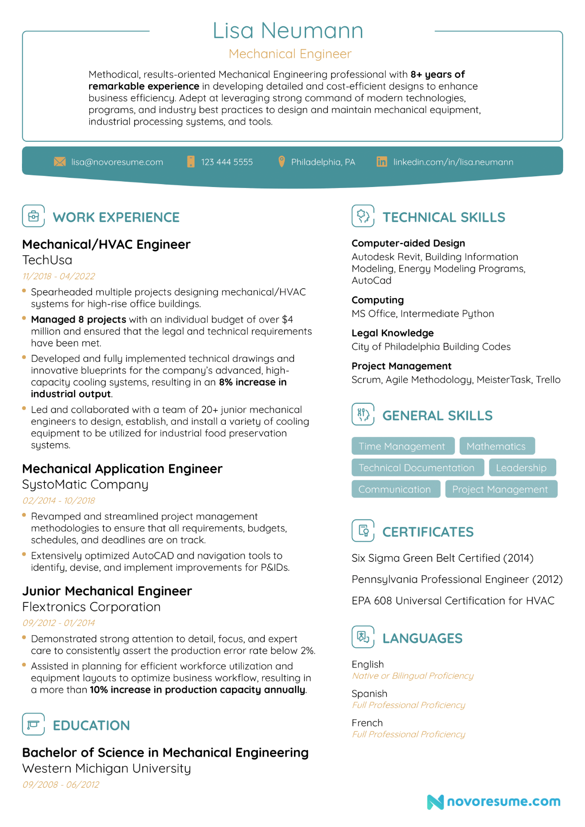 Engineering CV Example