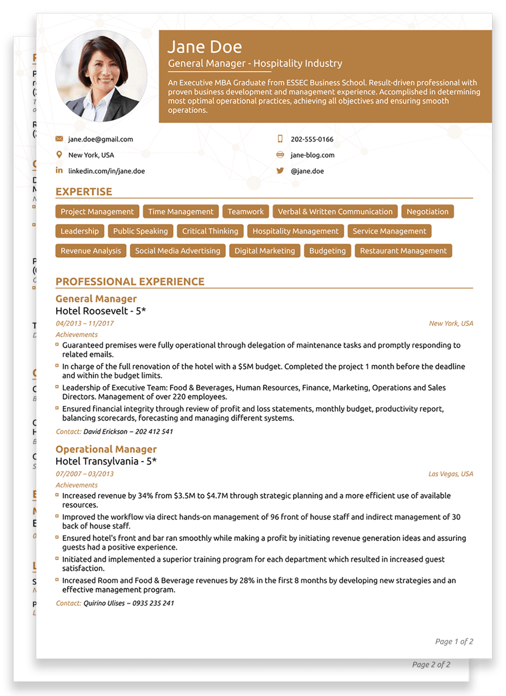 federal resume template