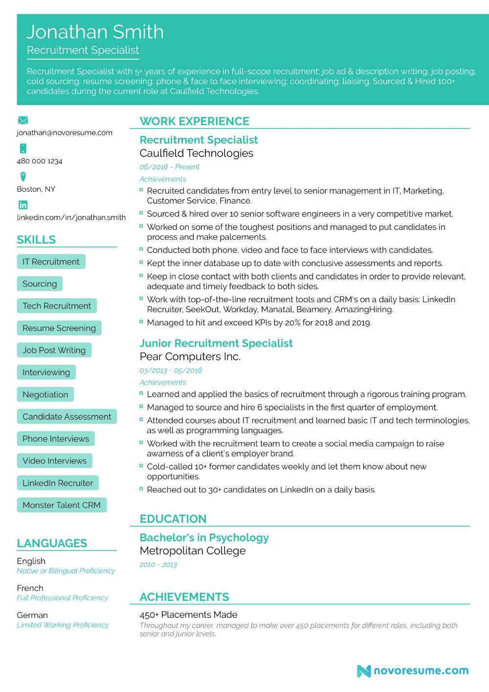 functional CV template PDF