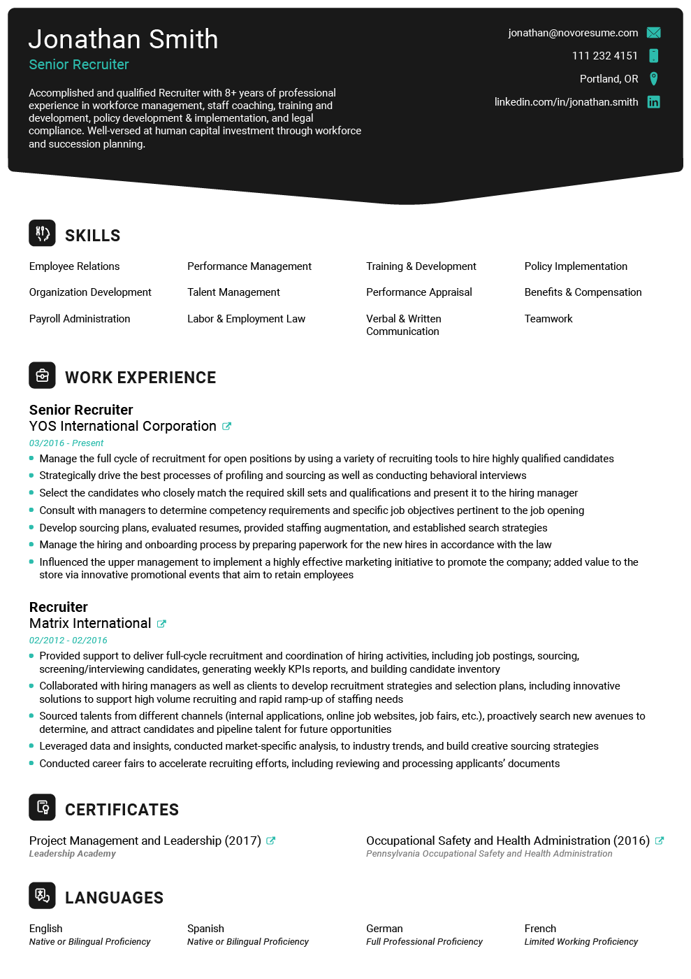 general resume example