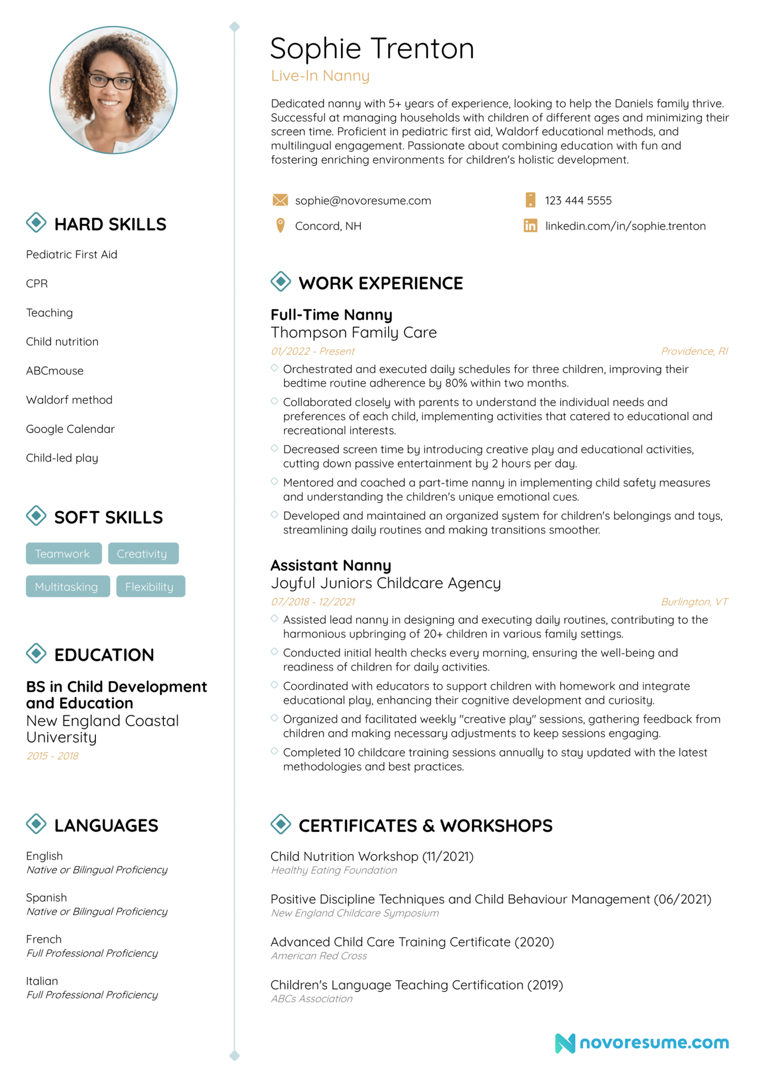 minimalist CV template PDF