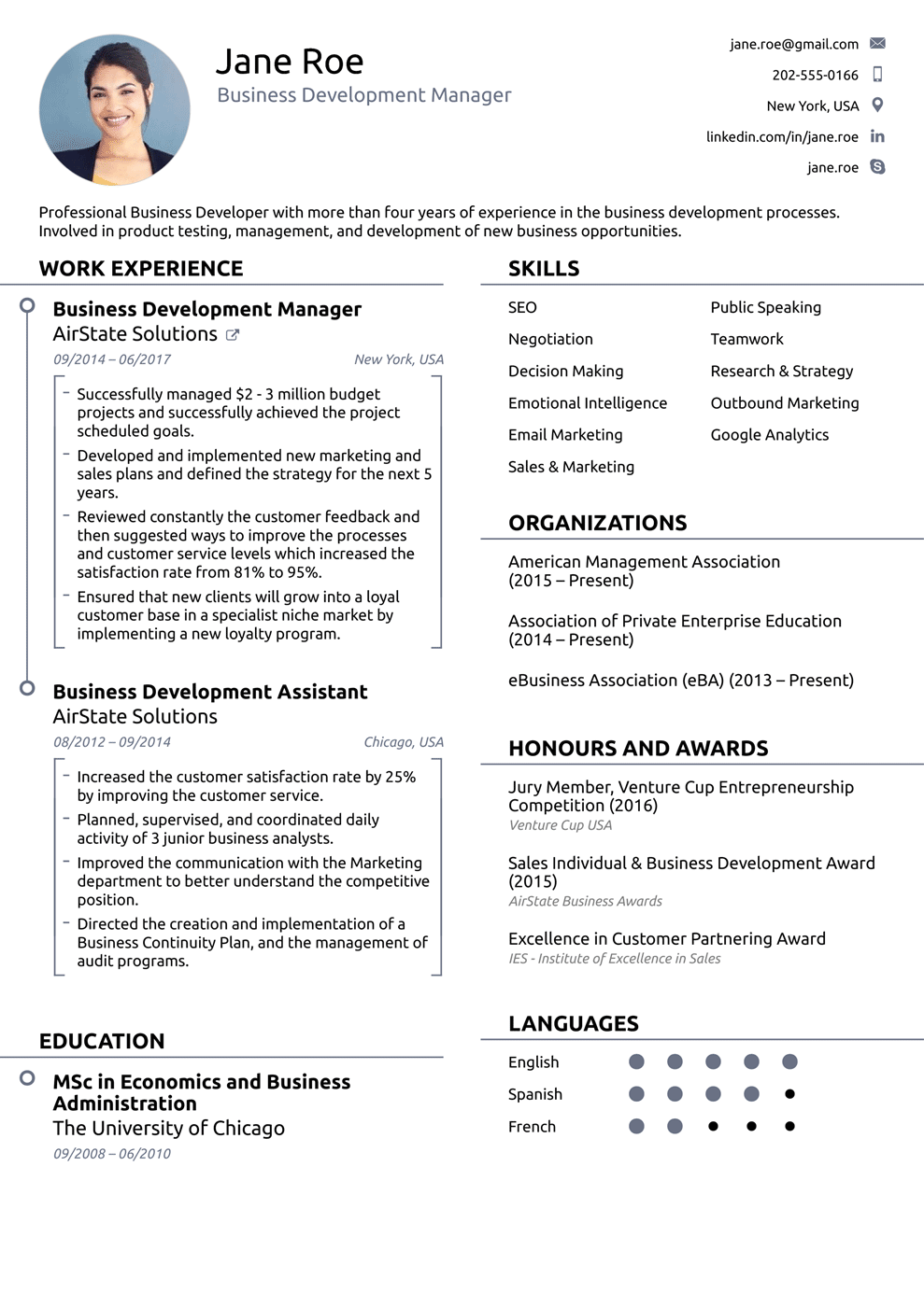 modern cv template