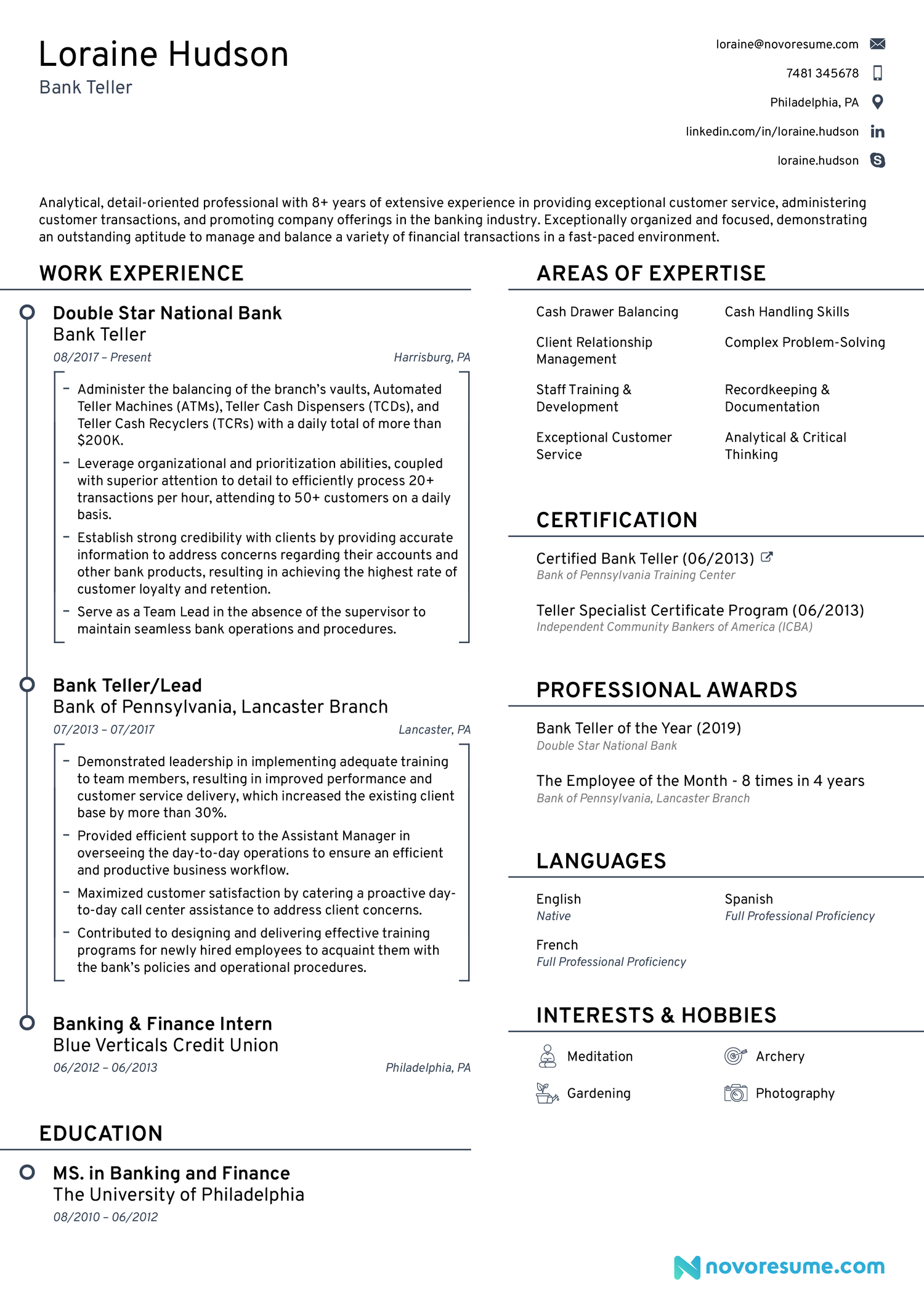 modern CV template PDF