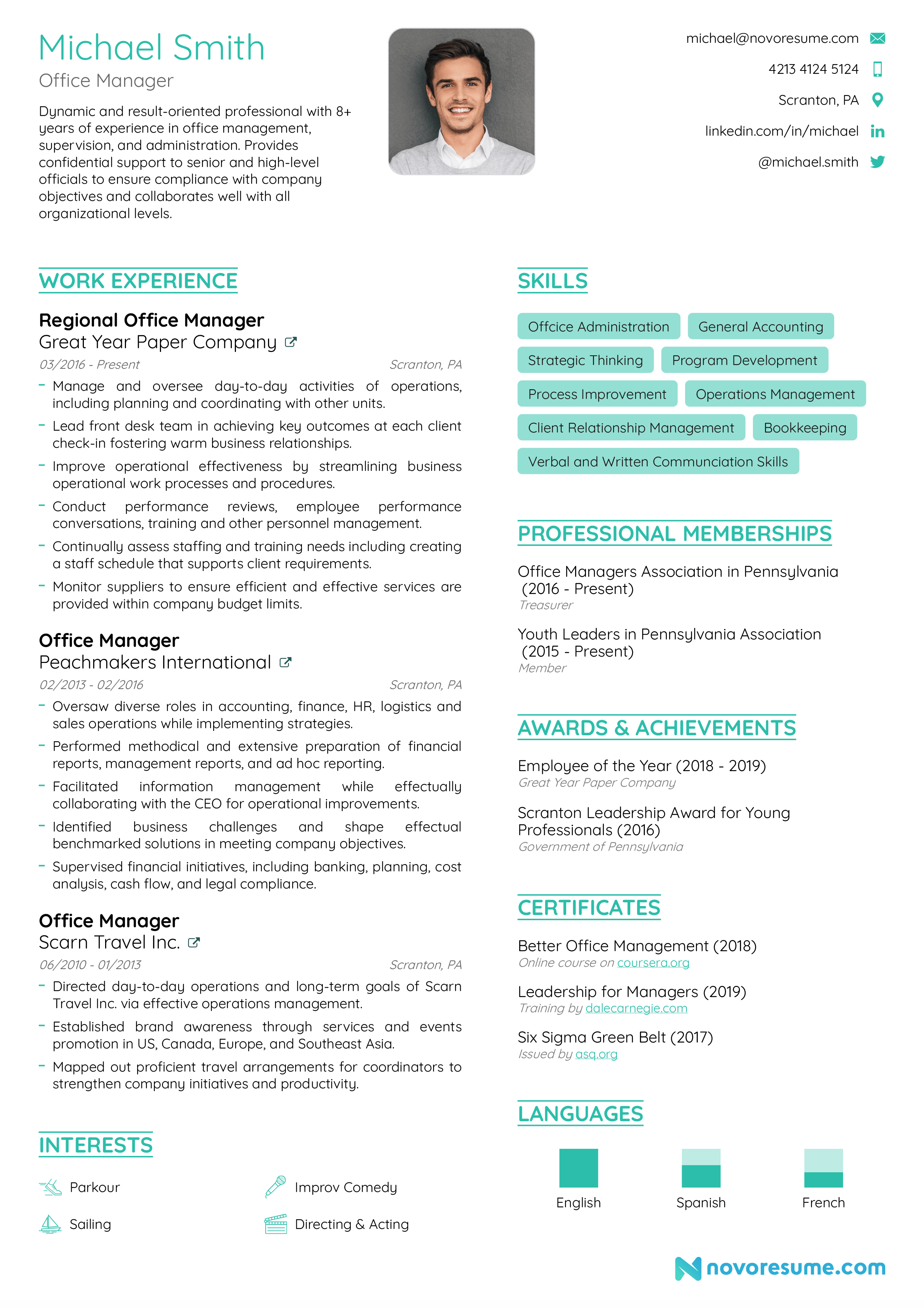 office manager resume