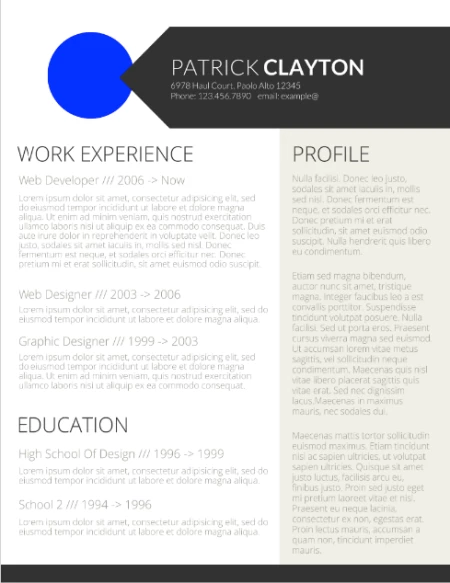 professional one page google doc resume template