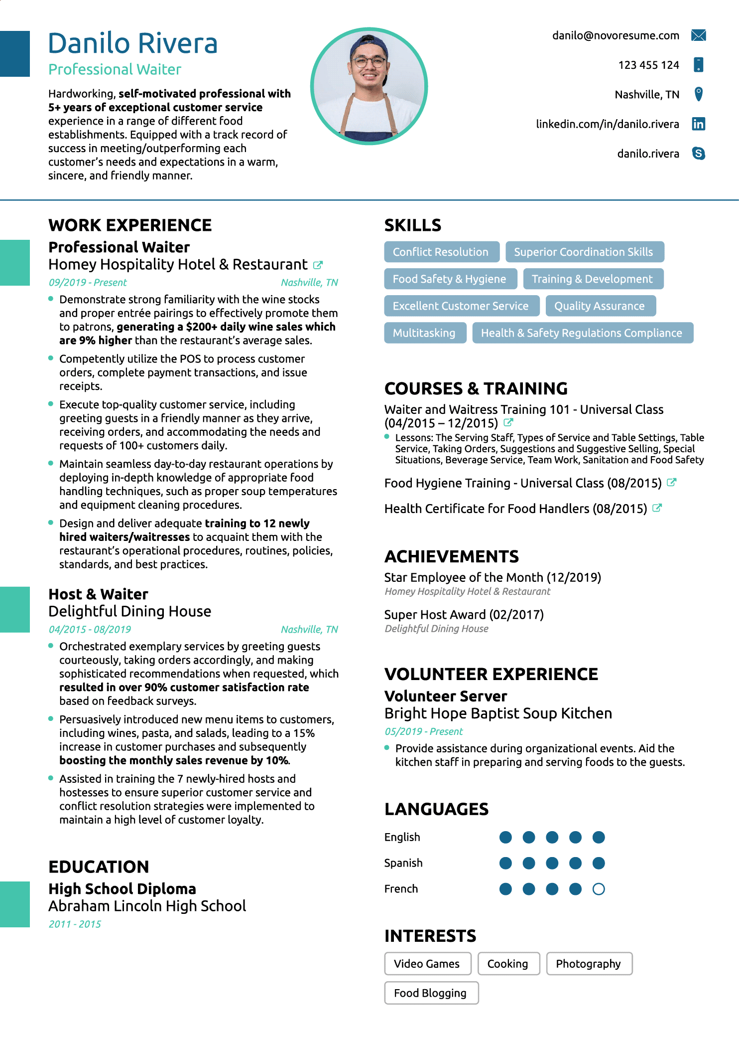 professional simple resume template