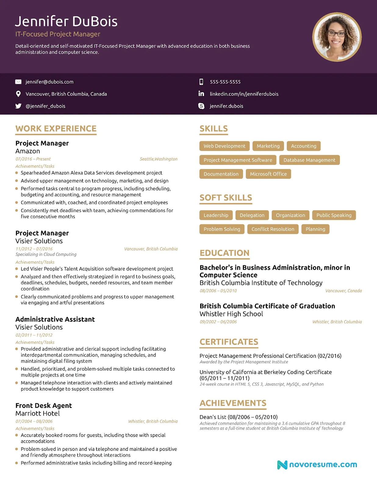 project manager resume for ats