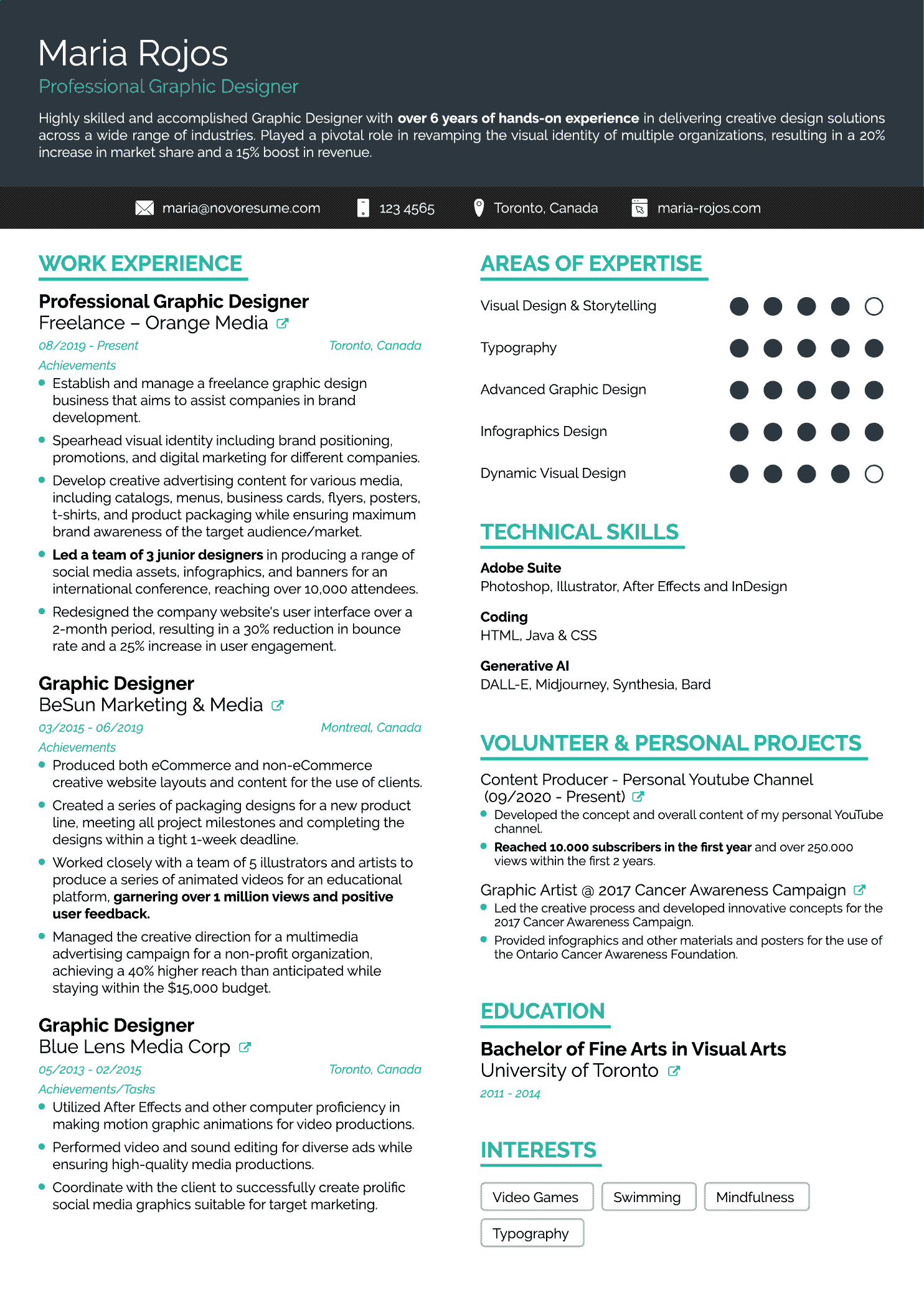 simple creative resume template