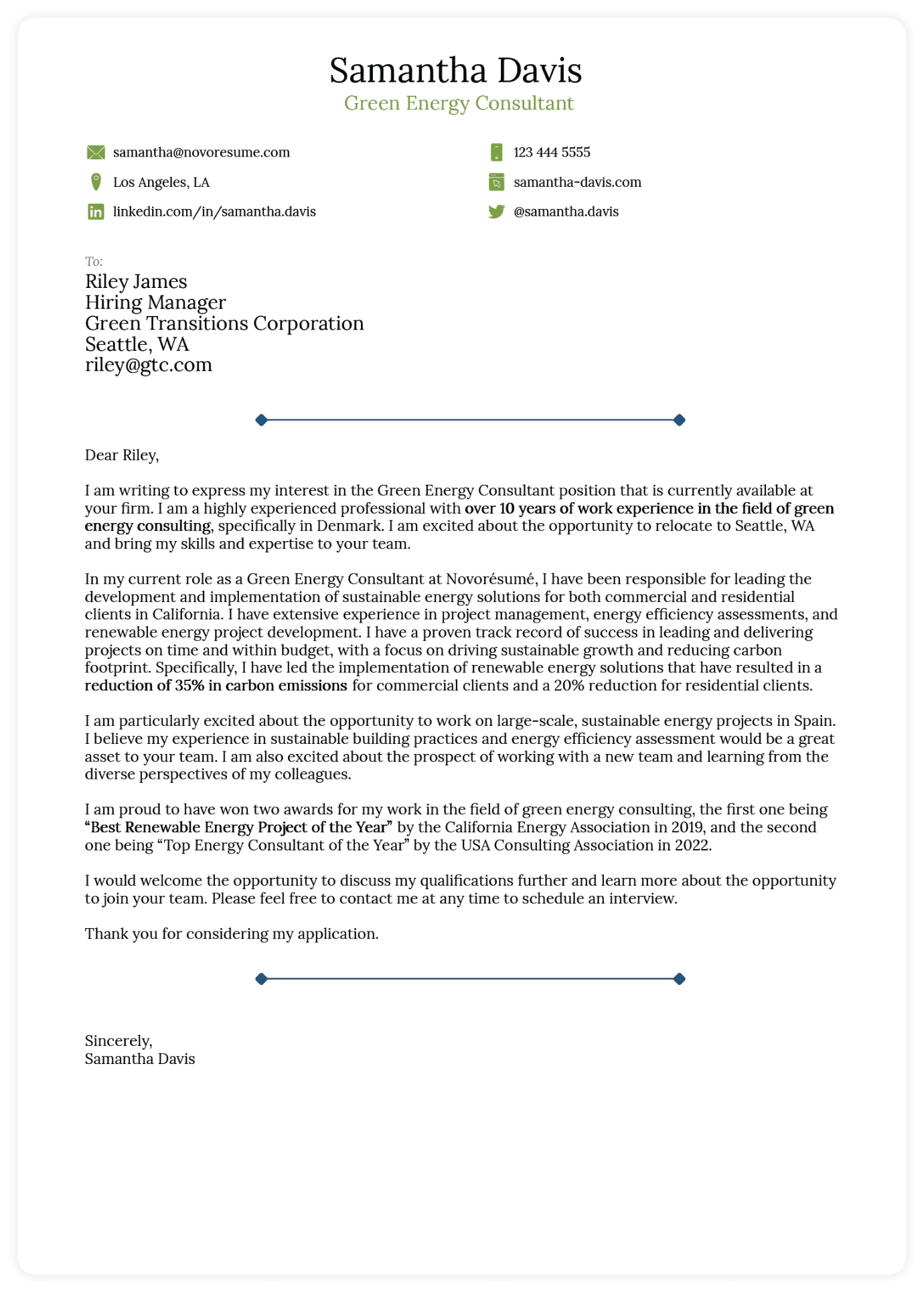 Minimalist Cover Letter Template